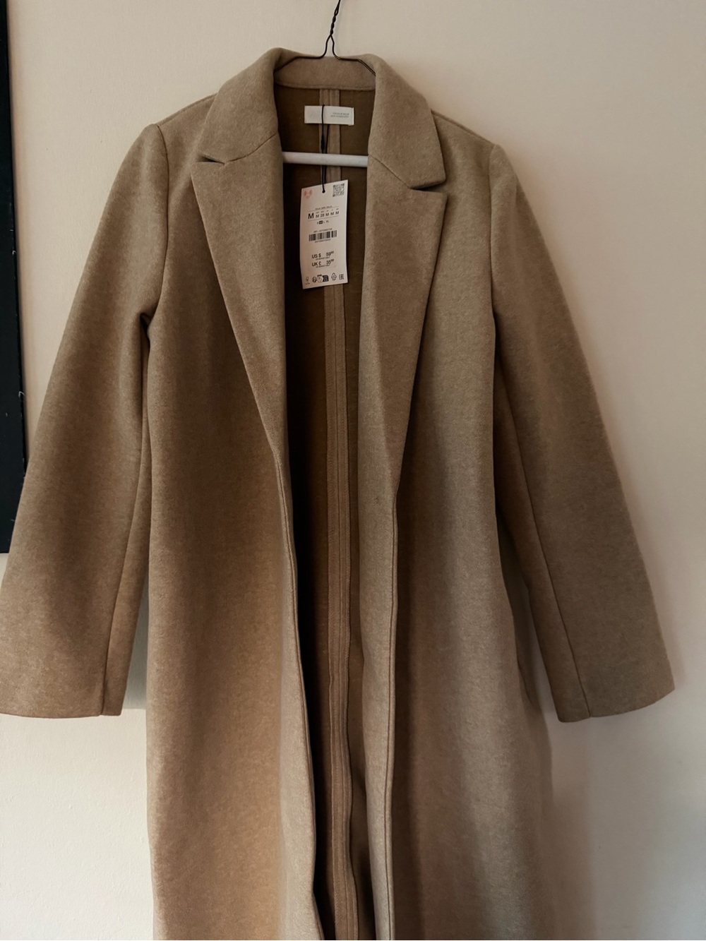 Zara Camel Long Trench Coat - Single Button | Size M